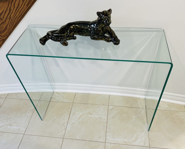 Like New Modern Glass Console Table / Desk