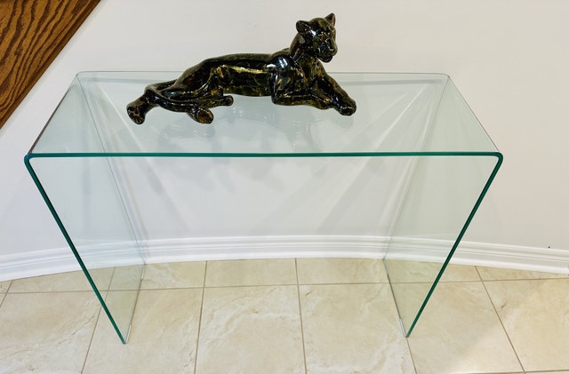 Like New Modern Glass Console Table / Desk - photo 4