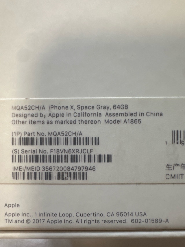 Genuine Apple iPhone X Space Grey Empty Box - photo 2