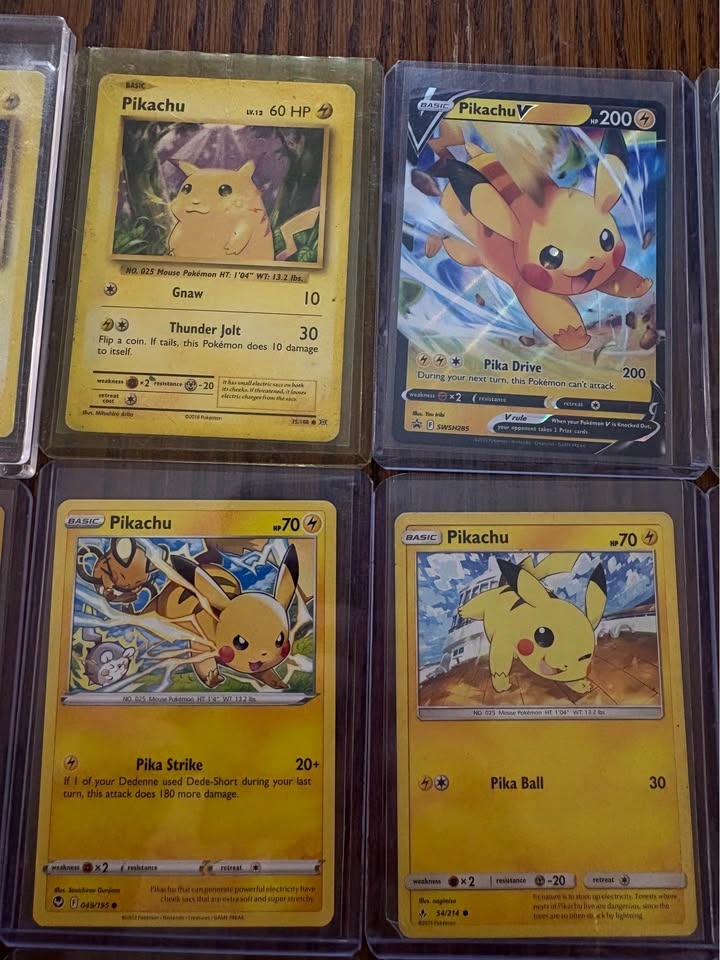 Pokémon Pikachu Card Lot – 15 Cards – Pikachu V & Raichu Holo – - photo 4