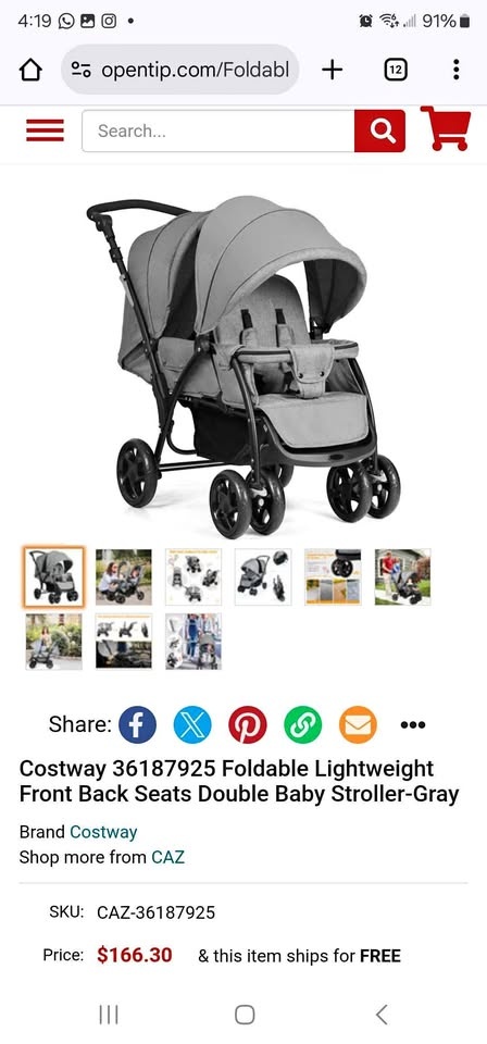 BABY TWIN DOUBLE STROLLER LIGHTWEIGHT TRAVEL STROLLER PUSHCHAIR