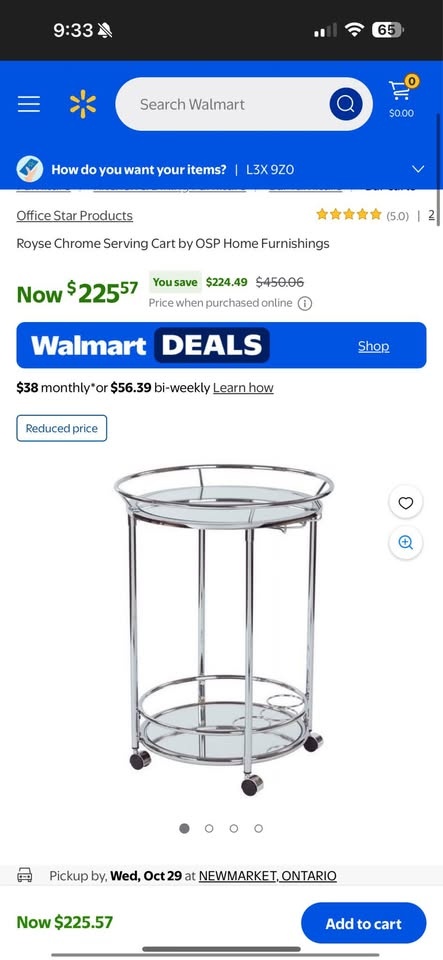 Mirror Serving bar cart (retail $225) - photo 2