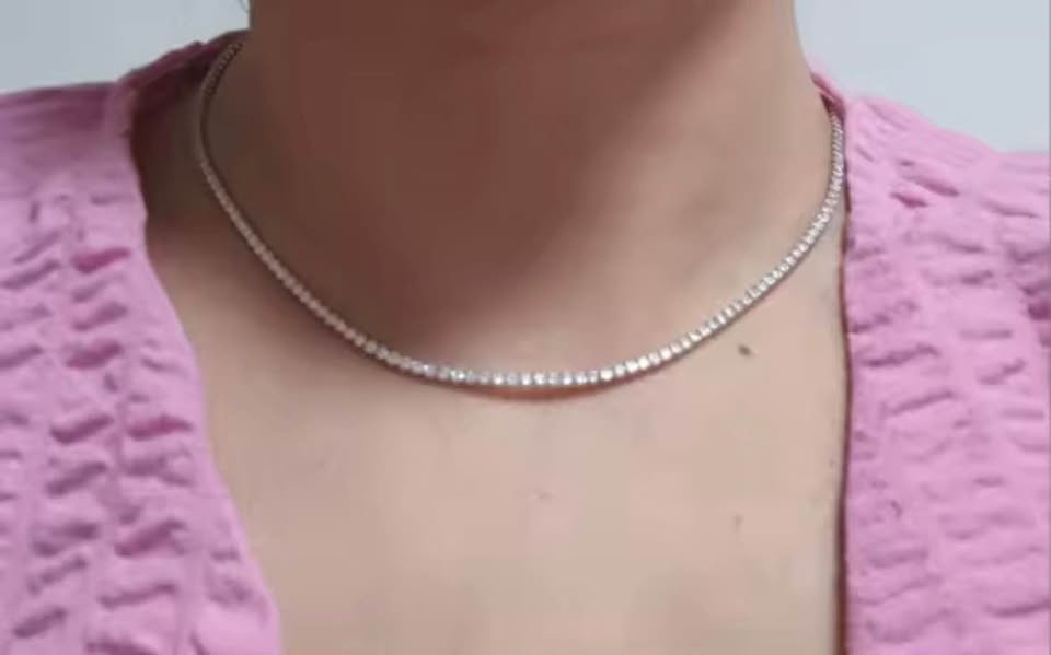 Beautiful Choker Tennis Necklace free VVS1 Lab Made - photo 2