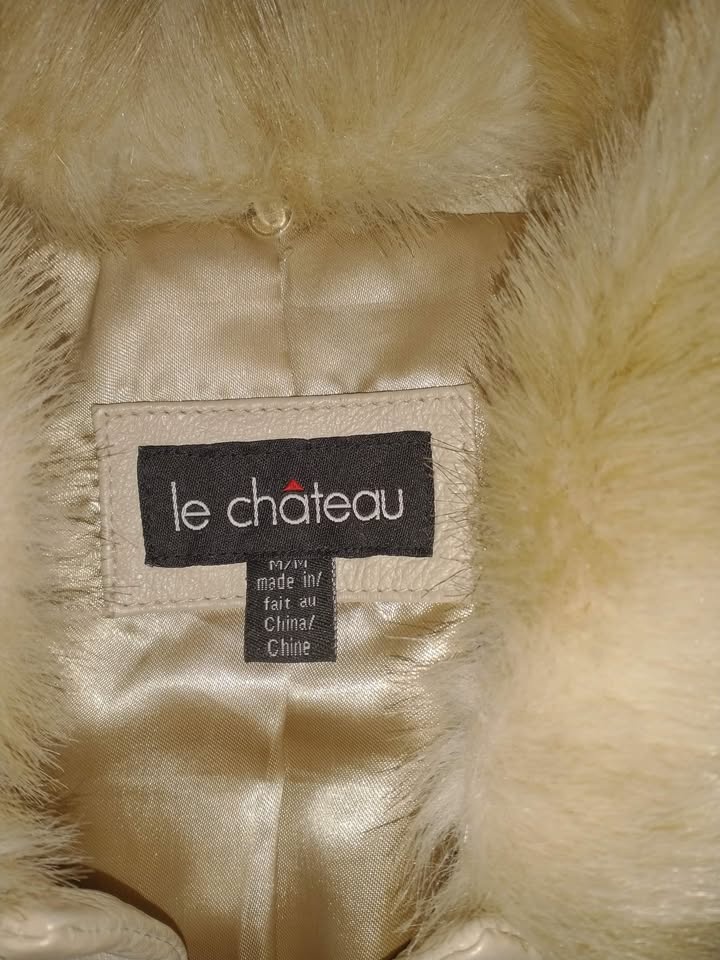 LE CHATEAU TAN LEATHER JACKET WITH FUR COLLAR - photo 2