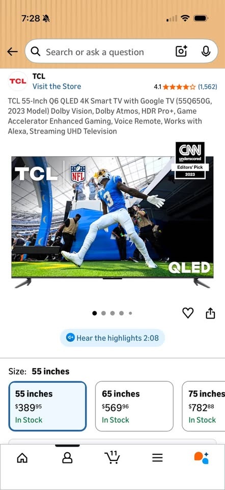 Moving Sale: TCL 55-inch QLED Smart TV (2023) - photo 2