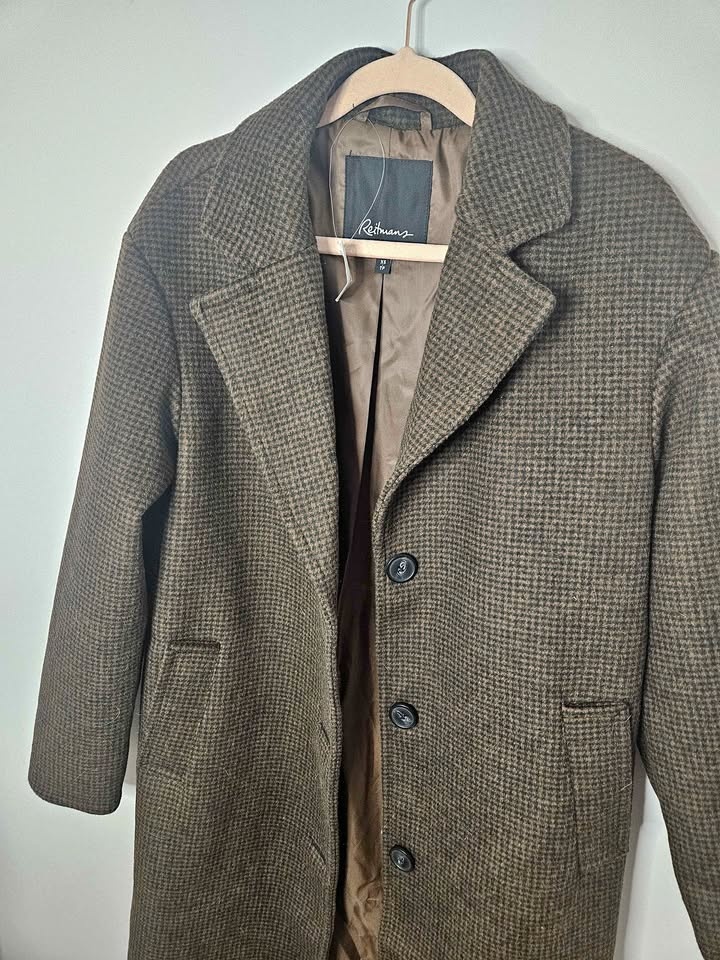 Reitmans subtle plaid trench bnwt