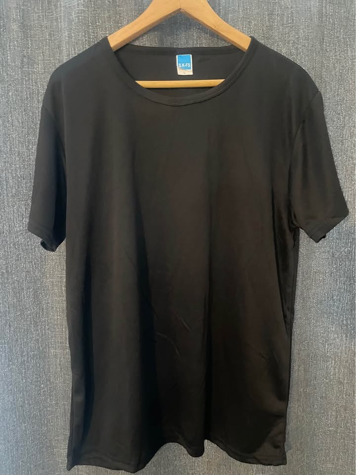 Plain Lightweight White/Black T-Shirts - photo 2