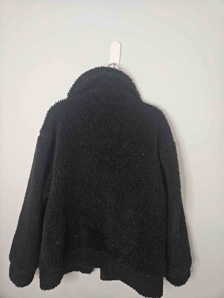 Black oversized teddy coat - photo 4