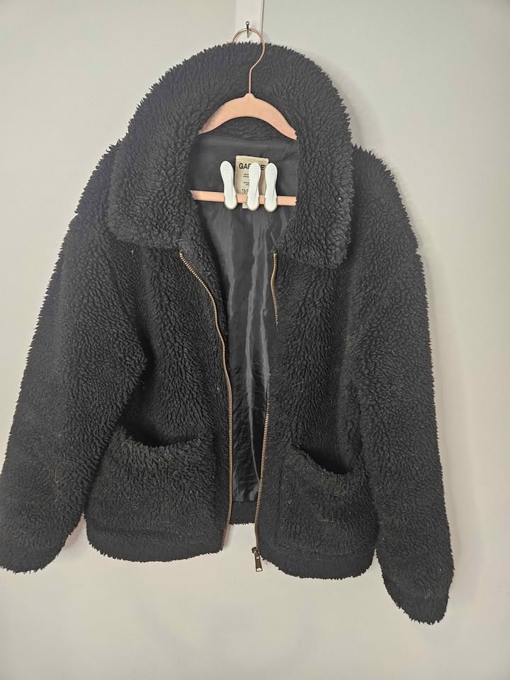 Black oversized teddy coat - photo 5