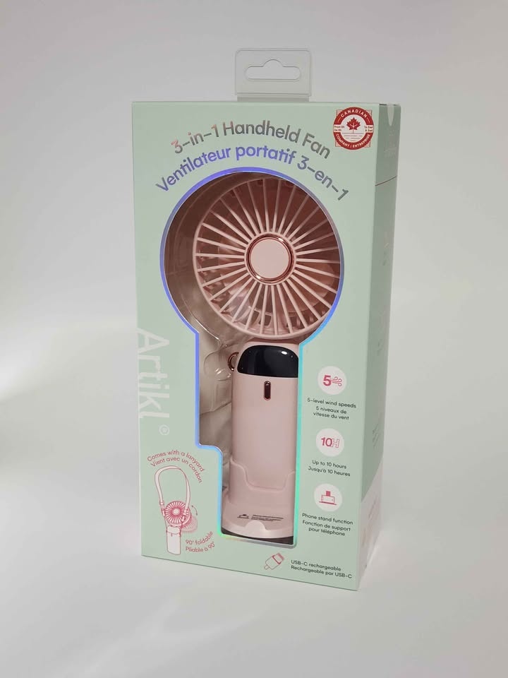 Rechargeable 3 in 1 Handheld Fan & Phone Stand - photo 2