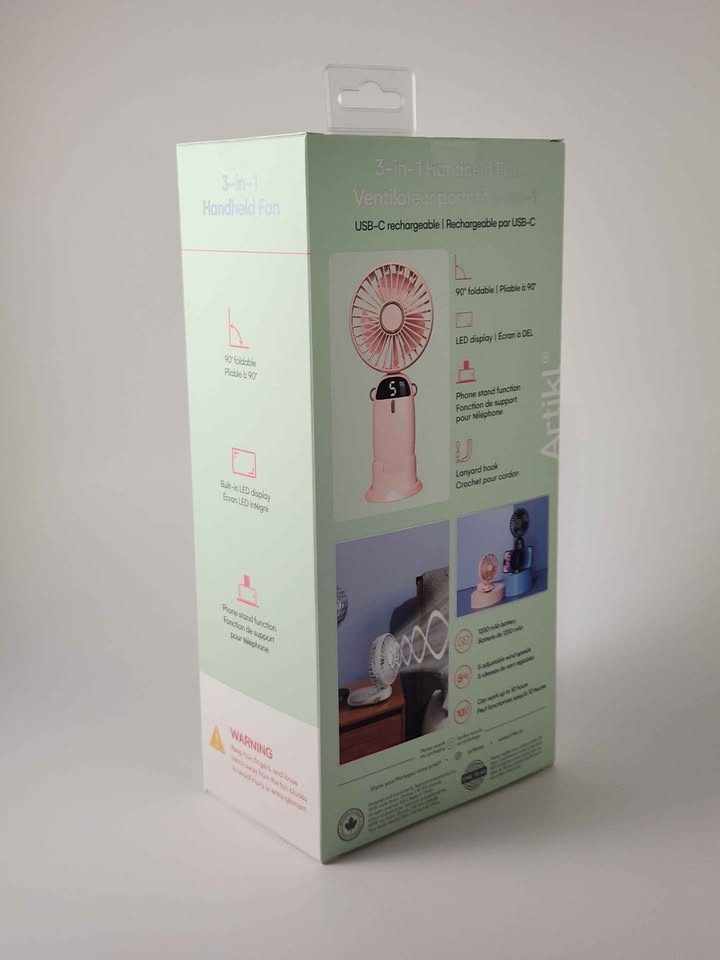 Rechargeable 3 in 1 Handheld Fan & Phone Stand - photo 4