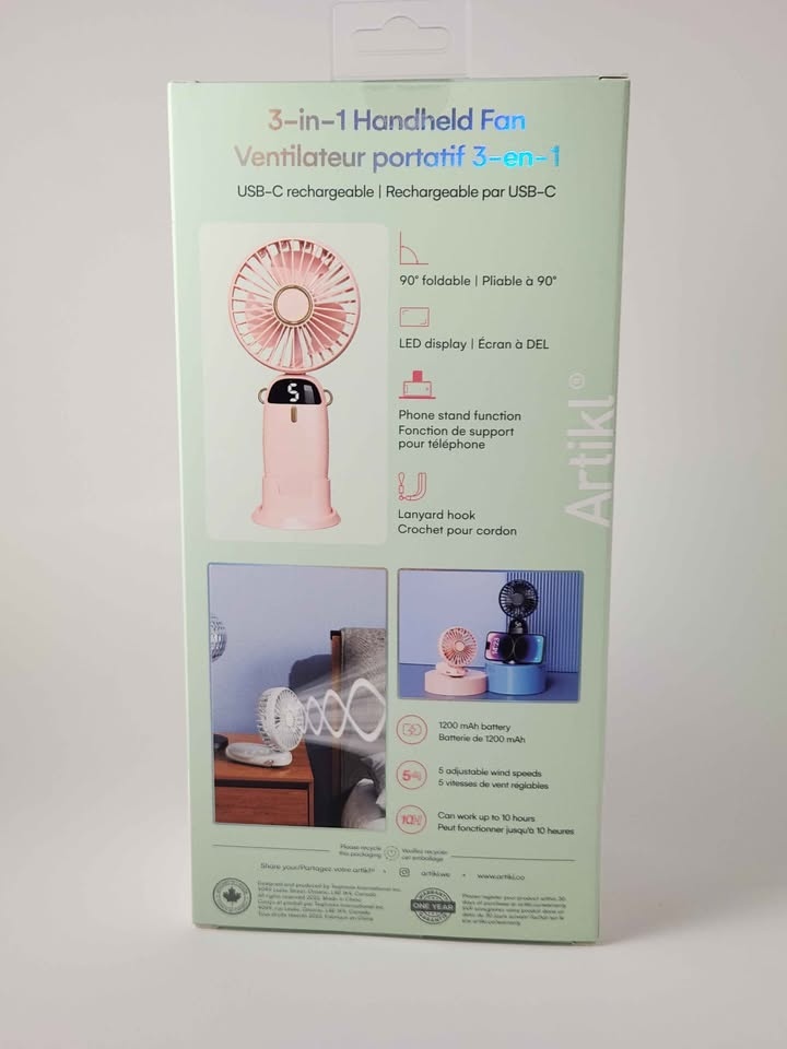 Rechargeable 3 in 1 Handheld Fan & Phone Stand - photo 5