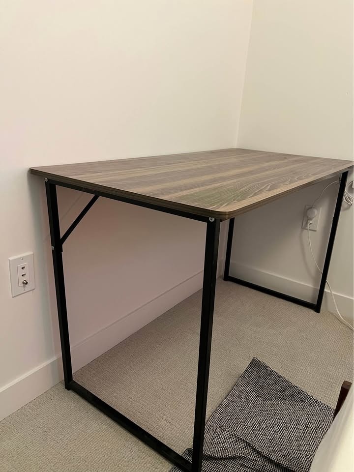 Brown Desk with Cord Management - 120cm - photo 2