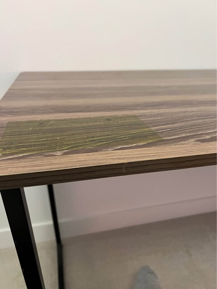 Brown Desk with Cord Management - 120cm - photo 4
