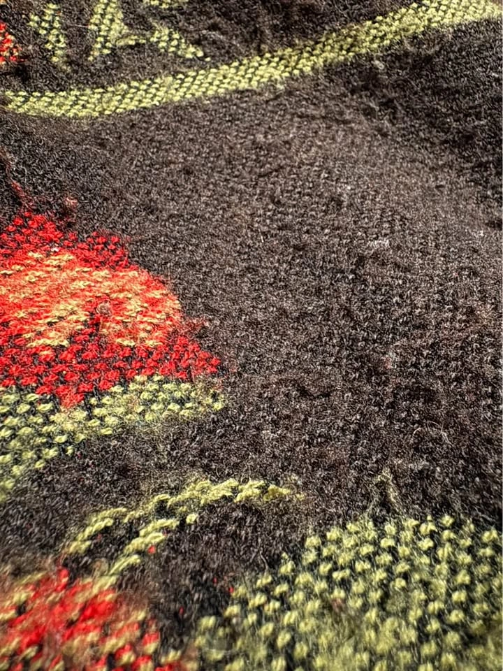 Floral Woven Large Winter Scarf With Fringe - photo 3