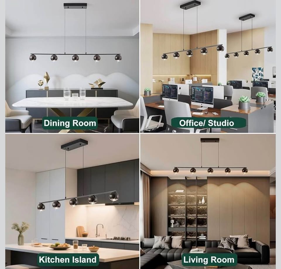 Modern LED Pendant Lights, Dimmable 47in Linear Globe Chandelier - photo 4