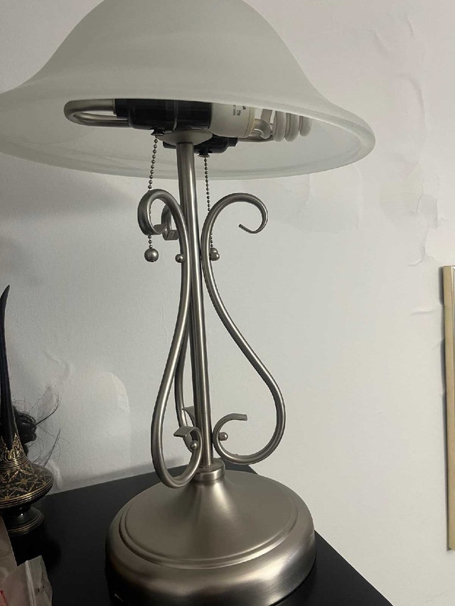 Pewter lamp for desk or bedside (Don Mills+Eglinton)