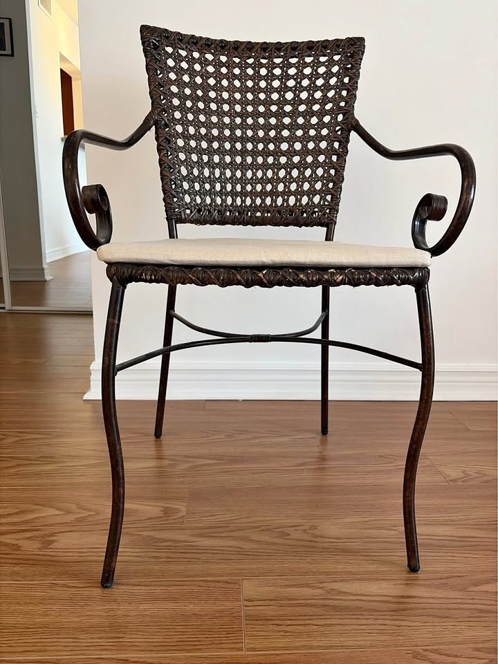 Woven Rattan Style Accent Armchair