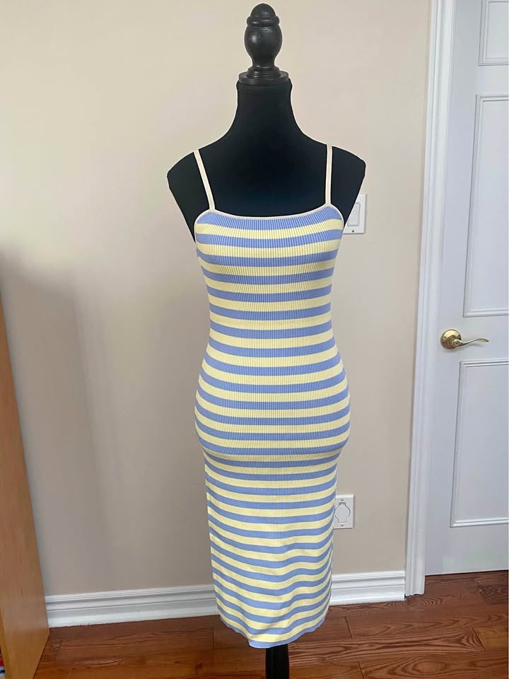 Striped Bodycon Dress S