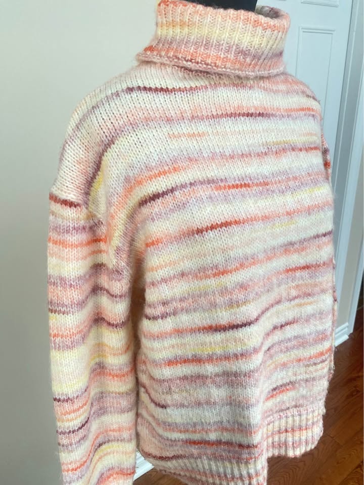 Pink Turtleneck Knit Sweater M - photo 2