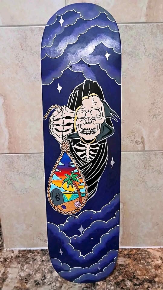 Hand painted Skateboard Deck - one of a kind!