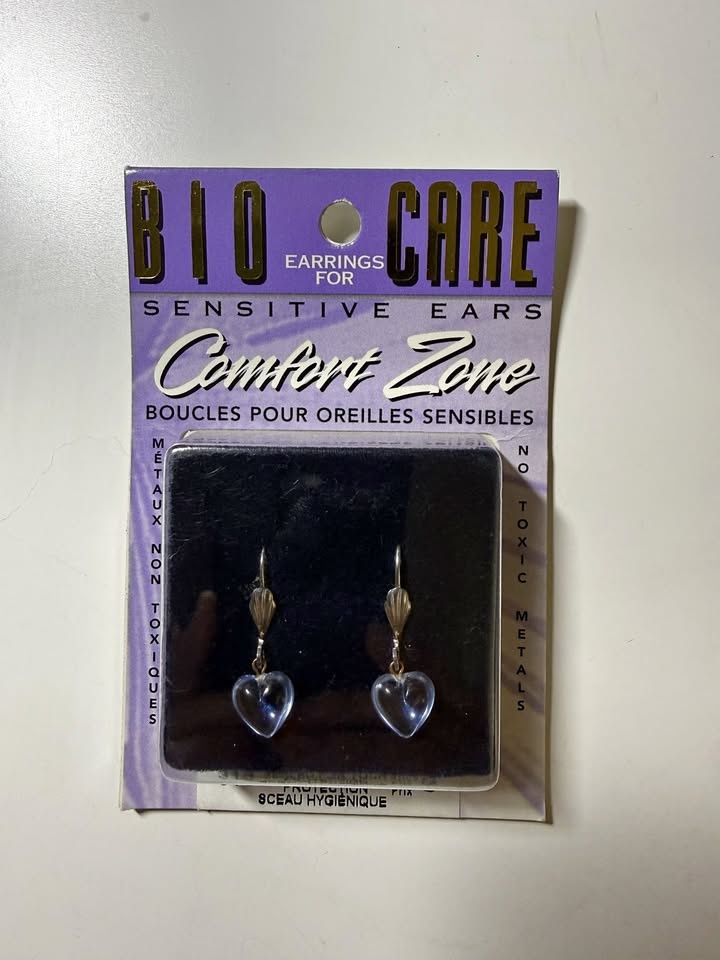 Bio-Care Heart Earrings for Sensitive Ears