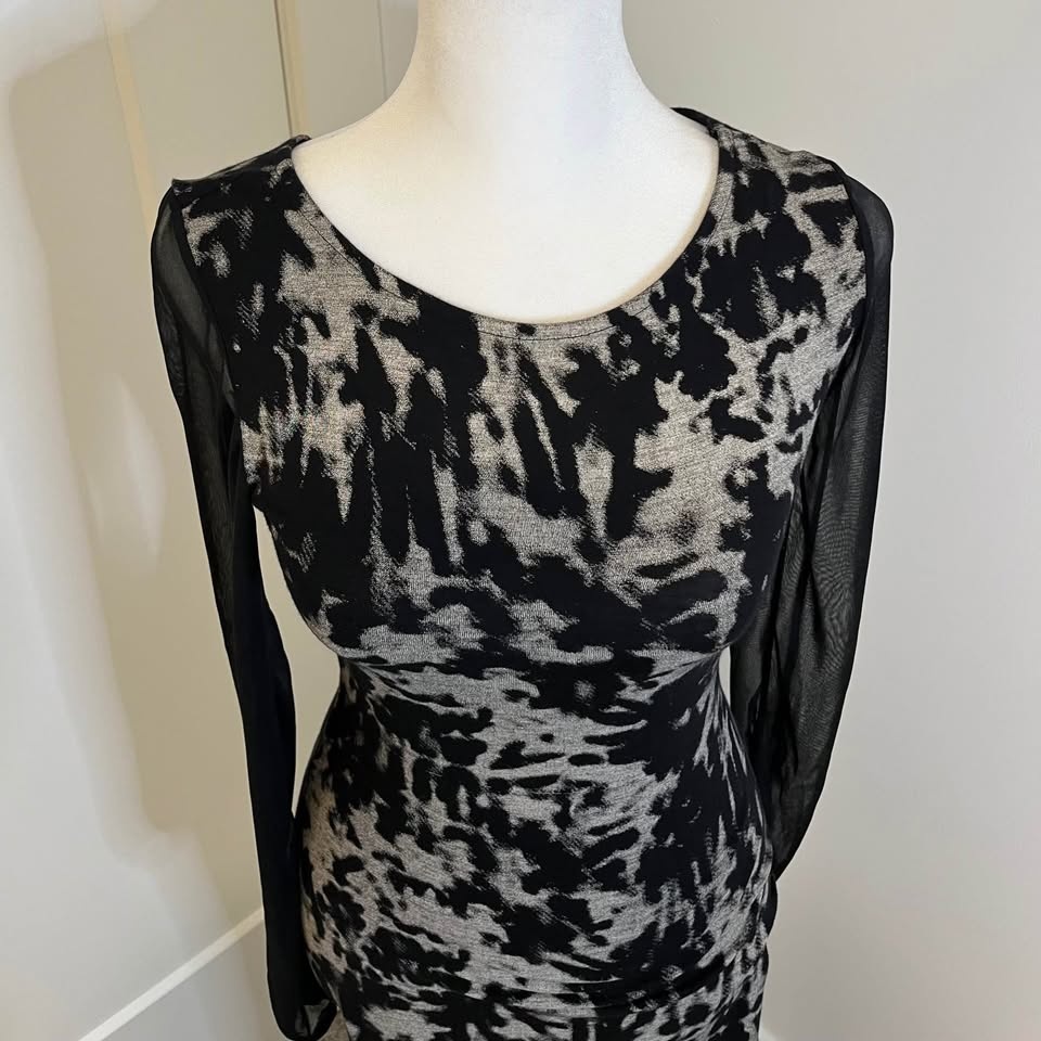 SUZY SHIER Elegant Black & Grey Dress - Size XS - photo 2