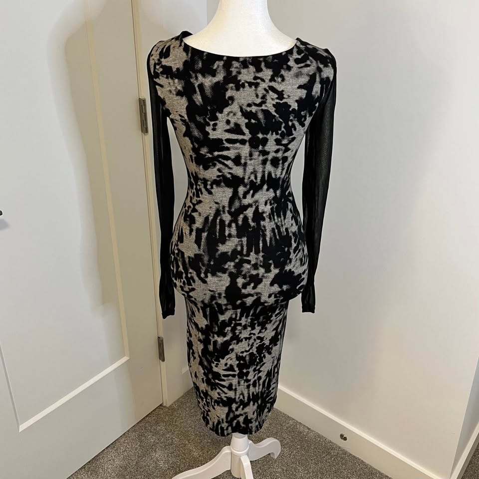 SUZY SHIER Elegant Black & Grey Dress - Size XS - photo 3