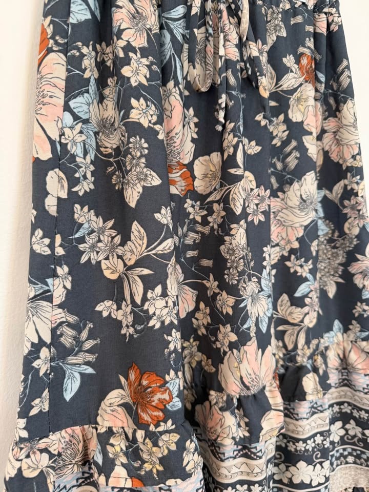 Junior’s Size Small Sienna Sky Blue Boho Floral Maxi Skirt $12 - photo 5