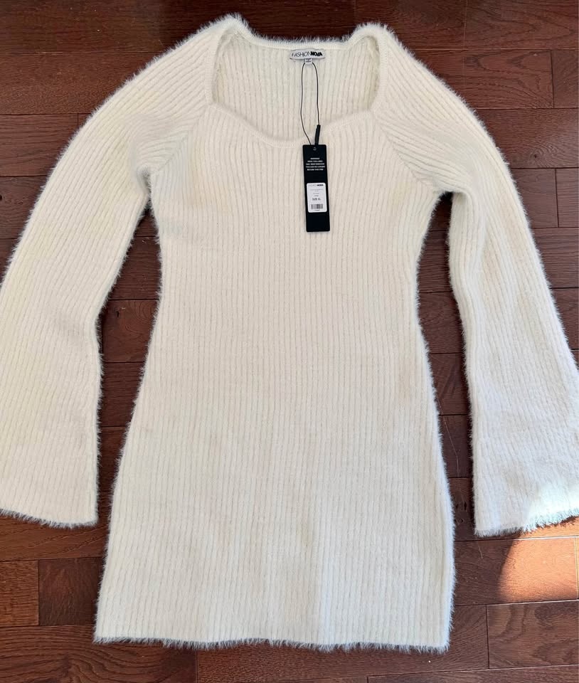 NWT Snow White Midi Sweater Dress Fitted Sheath Bodycon Womens X