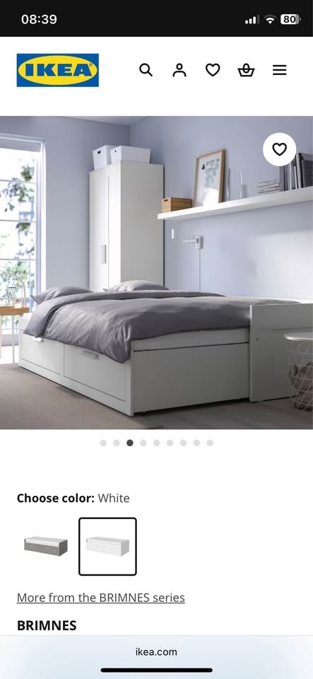 IKEA BRIMNES Twin Day Bed Frame w/ Storage - White - photo 5