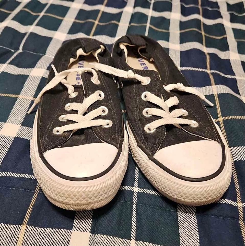 Black and White Converse Trainers - Size 8.5