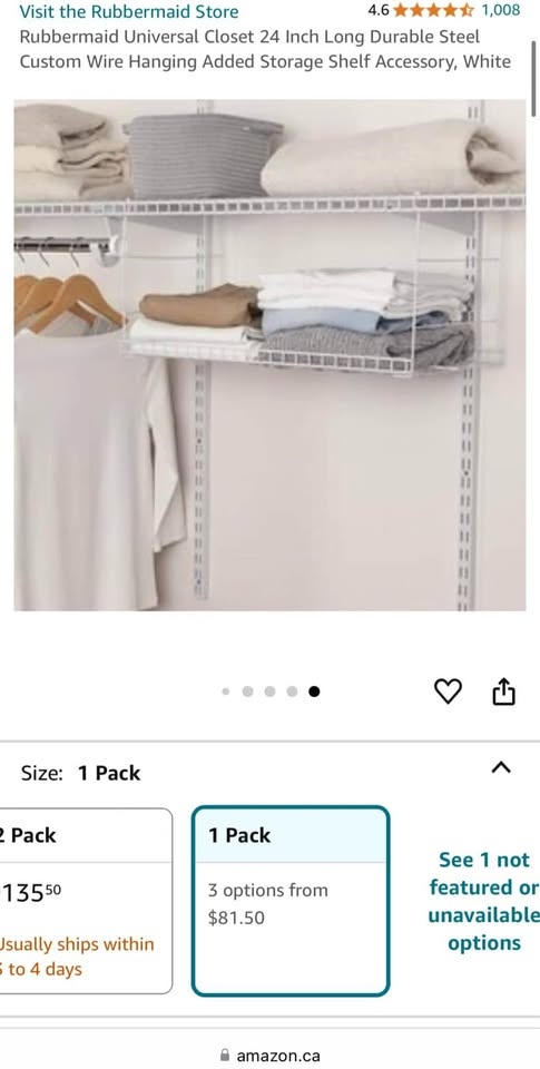 Rubbermaid Closet Hanging Wire Shelf (24") - photo 2
