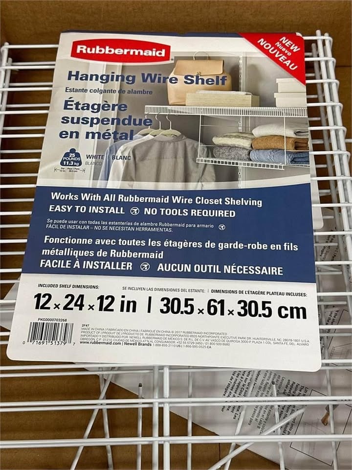 Rubbermaid Closet Hanging Wire Shelf (24") - photo 3