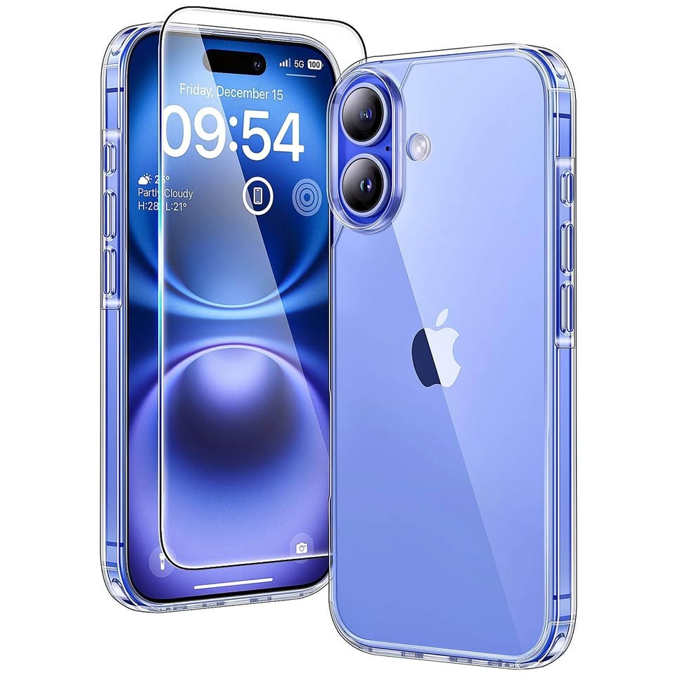 iPhone 16 Clear Case + 2 Screen Protectors