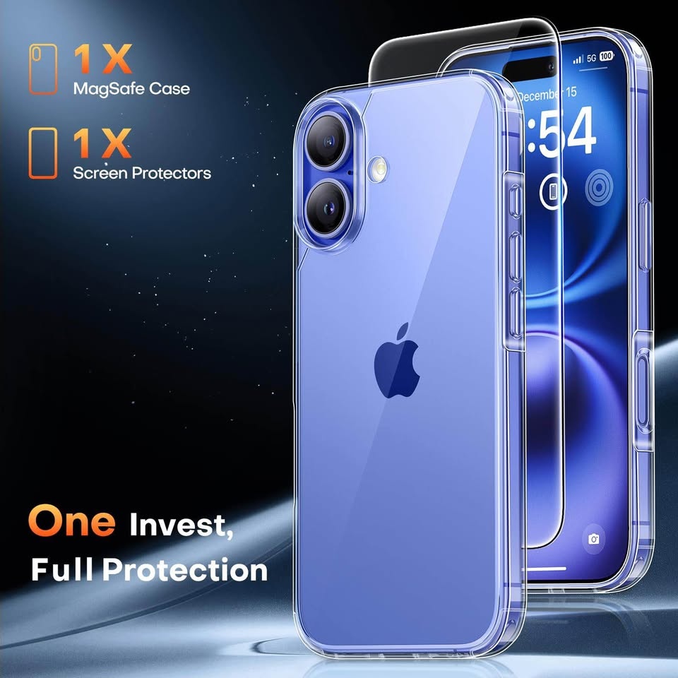 iPhone 16 Clear Case + 2 Screen Protectors - photo 3