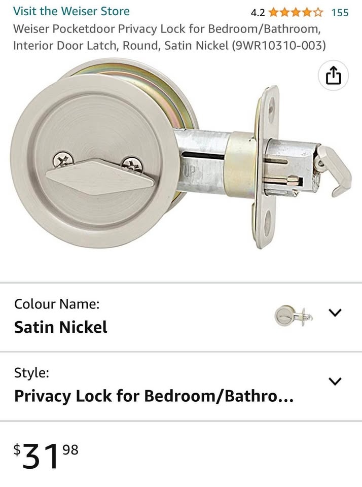 Weiser Privacy Locks for Bathroom/Bedroom (Bright Brass, Antique - photo 3