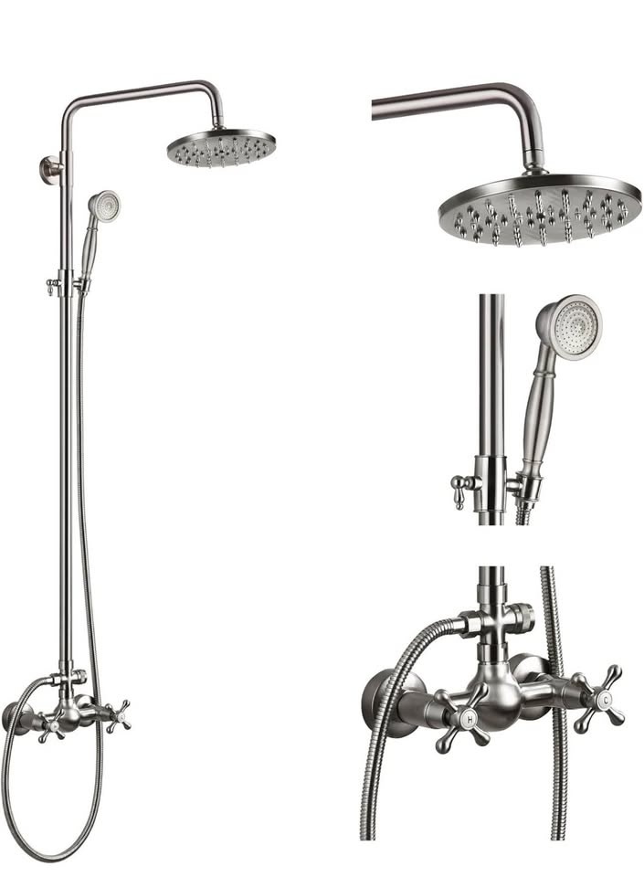 Gotonovo Exposed Shower Faucet Set - 8" Rainfall Head + Handheld - photo 2