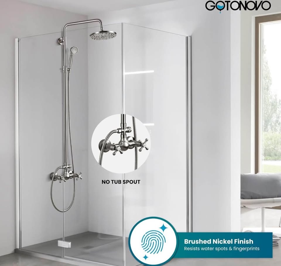 Gotonovo Exposed Shower Faucet Set - 8" Rainfall Head + Handheld - photo 4