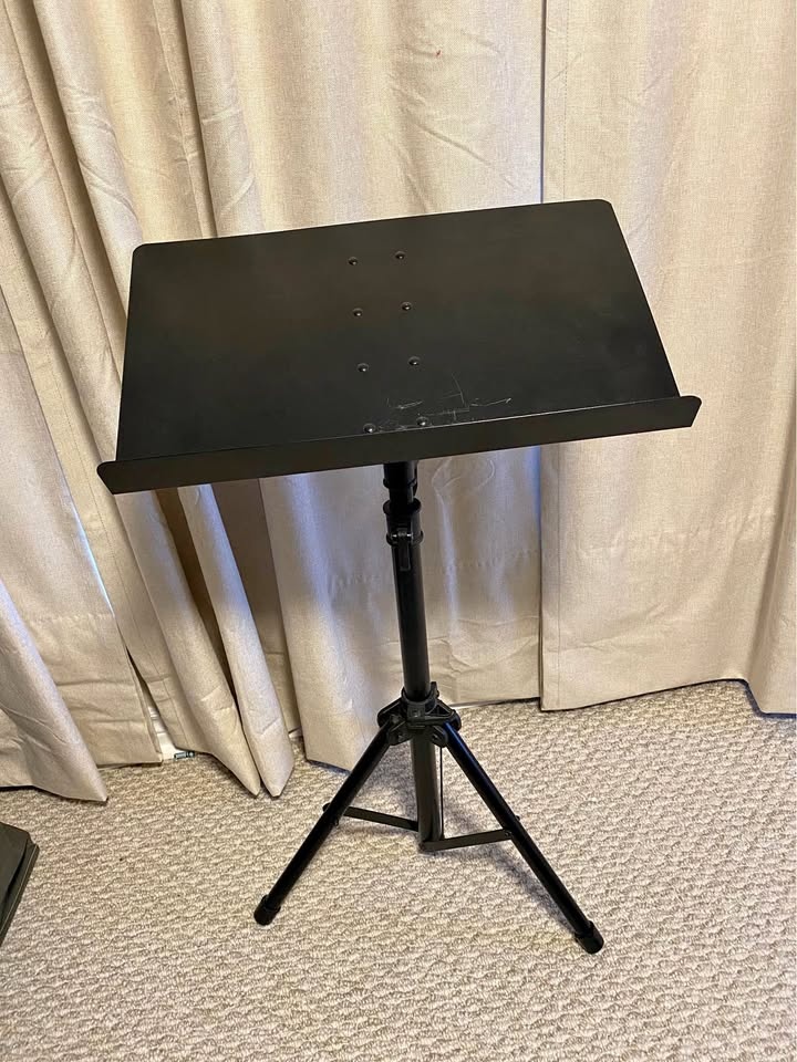 Black Music Stand with Tripod Base