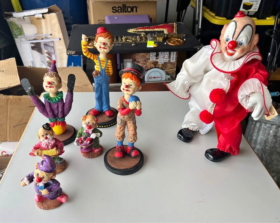 Seven Clown Figurines