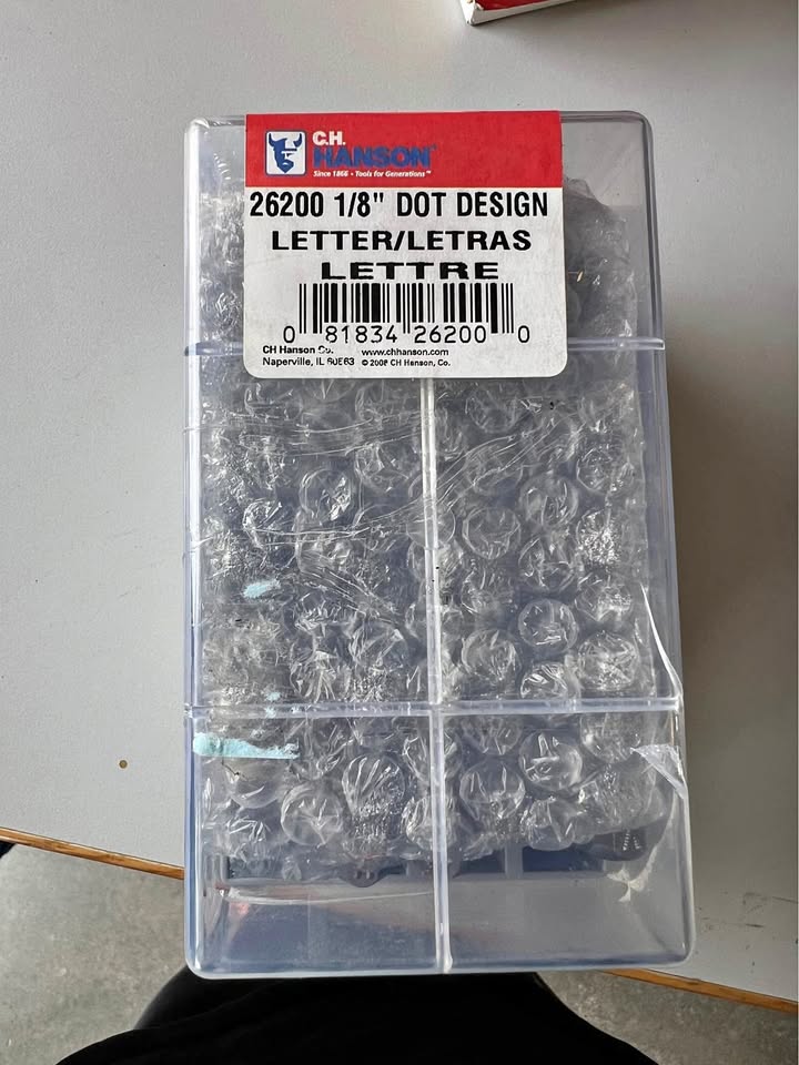 Stamp Set-1/8" Letter Dot Design 27 Pieces