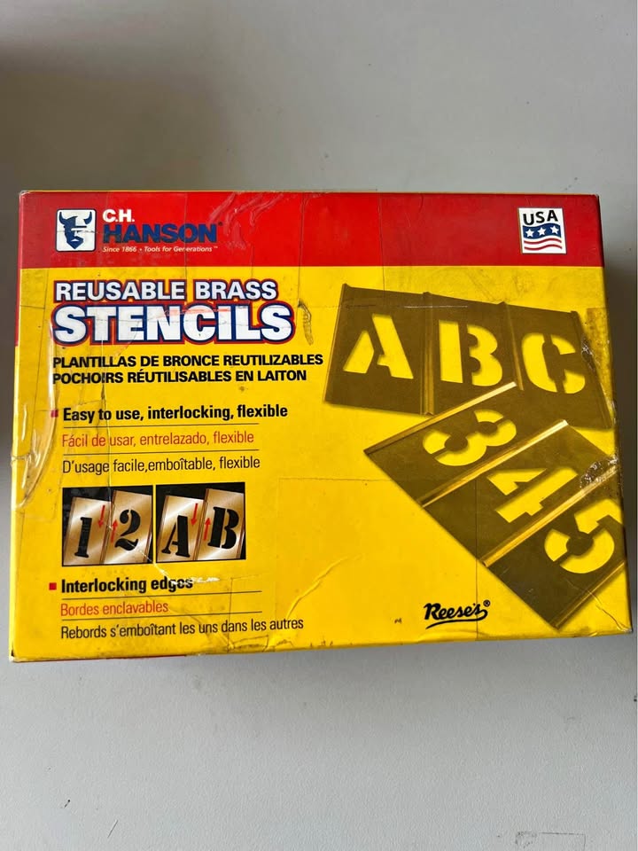 Stencil Set-Letter/Number 2" Brass 92 Pieces