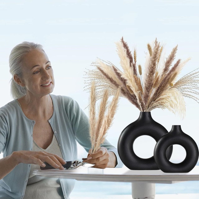 Black Donut Vase Set Brand New - photo 3