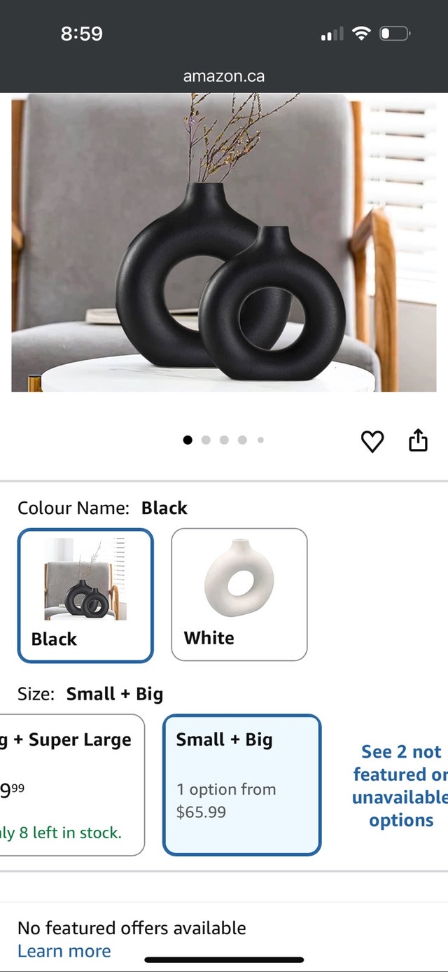 Black Donut Vase Set Brand New - photo 4