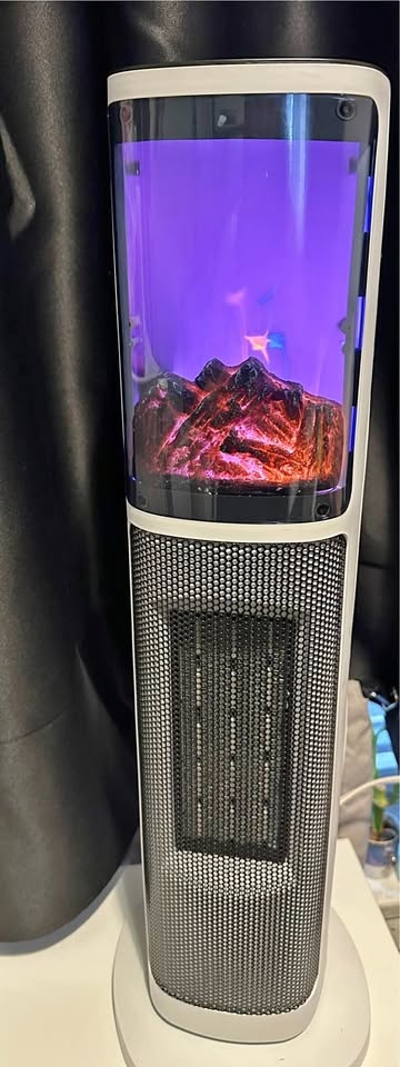 Comfort Zone 25" Oscillating Tower Space Heater w/ 3D Flame & Re