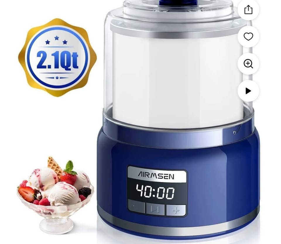 AIRMSEN 2.1 Qt Ice Cream Maker w/ LED Screen & Timer - photo 4