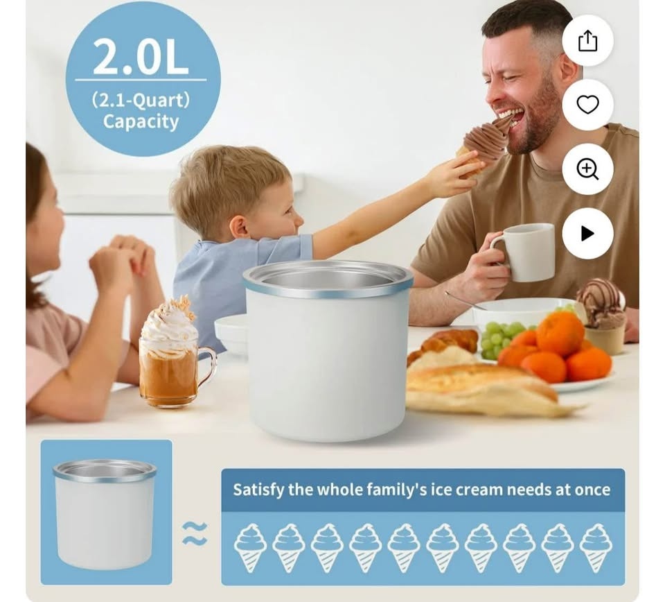 AIRMSEN 2.1 Qt Ice Cream Maker w/ LED Screen & Timer - photo 5