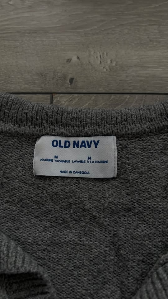 Old Navy Gray Collared Sweater M - photo 2