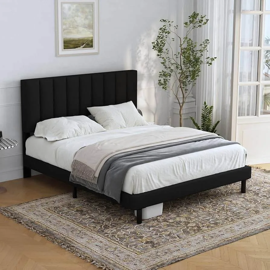 Upholstered Strong Platform Bed Frame - All Sizes ▫️NEW▫️ image indicator(4)